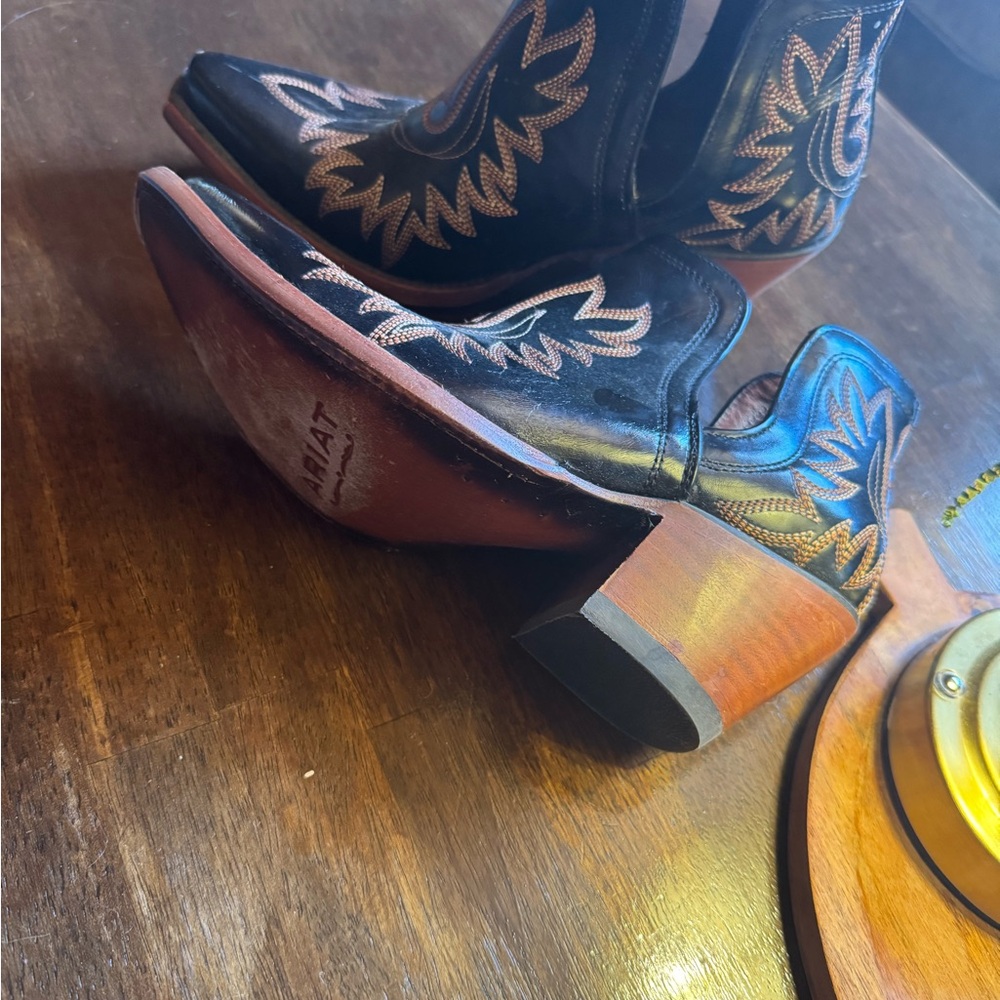Ariat Black and Brown Heeled Boots